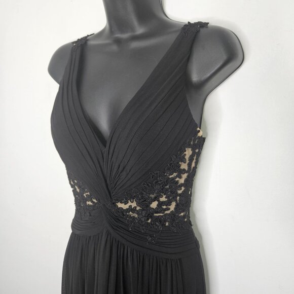 SHERRI HILL  Gown Maxi Dress Sz 2 Black Designer Wedding Guest Prom Black Tie - Picture 3 of 16